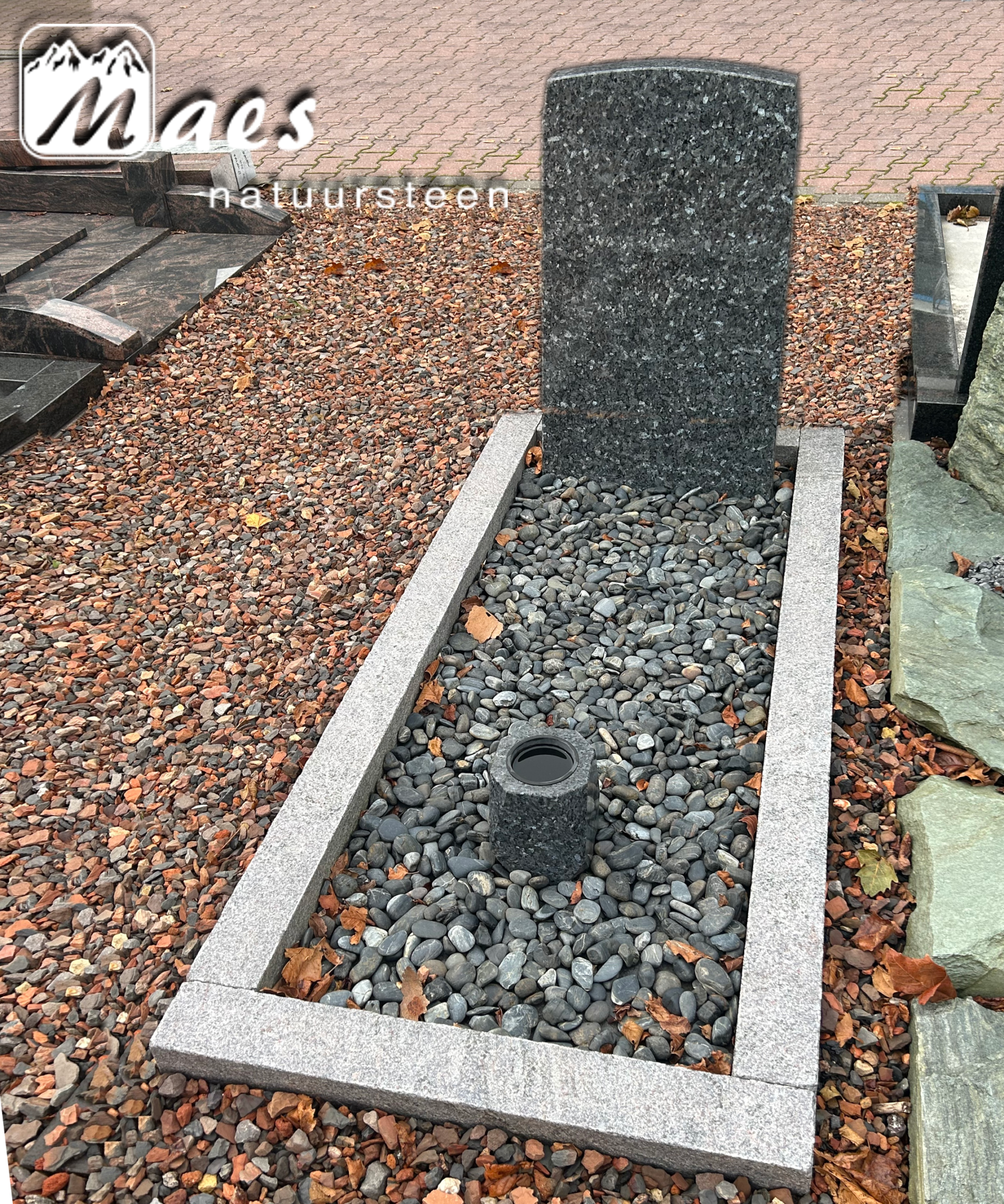 Grafsteen staand grijs